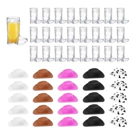 50pcs Mini Vasitos Botas Vaqueras Con Sombrero Para Fiesta