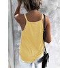 Hilltichu Women's Choker V-Neck Wrap Tank Tops Yellow