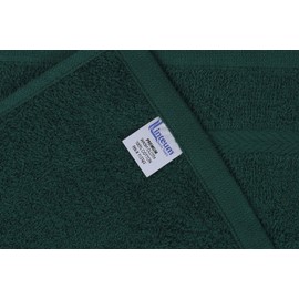 Linteum Textile Face Towel Set, 12x12 Inch, 100% Soft Cotton, 16 Single Ring Spun Washcloths, Absorbent & Durable Face Towel for Household, Spa, Gym and Hotels - 24 Pack (Hunter Green)