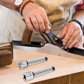 Niejgay 4pcs MT1 Wood Lathe Live Center and Drive Spur Cup MT1 Arbor with Wooden Case