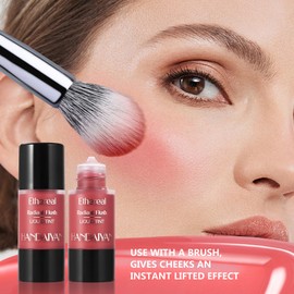 SIYDYRIT Liquid Blush for Cheeks, Blendable Cheek Tint, Long-lasting Liquid Blush with Naturally Radiant Finish, Daily Use Makeup Blush Drop with Brush-DREAMY