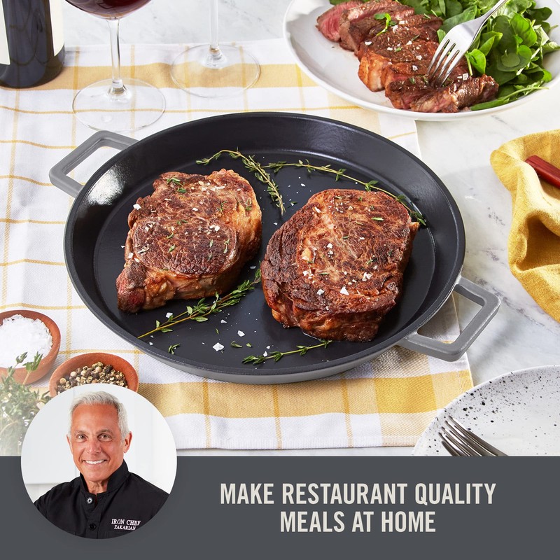 Zakarian by Dash 13 Inch Nonstick Cast Iron Dual Handle