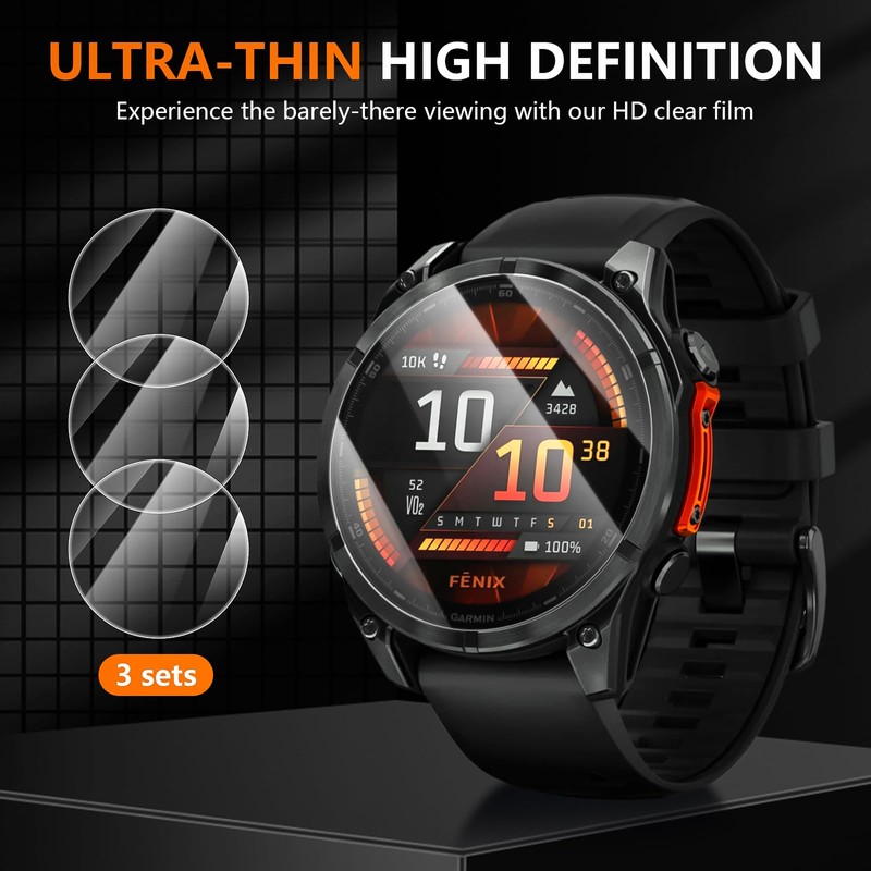 Suoman 3+2 Pack for Garmin Fenix 8 (AMOLED) 47MM Screen