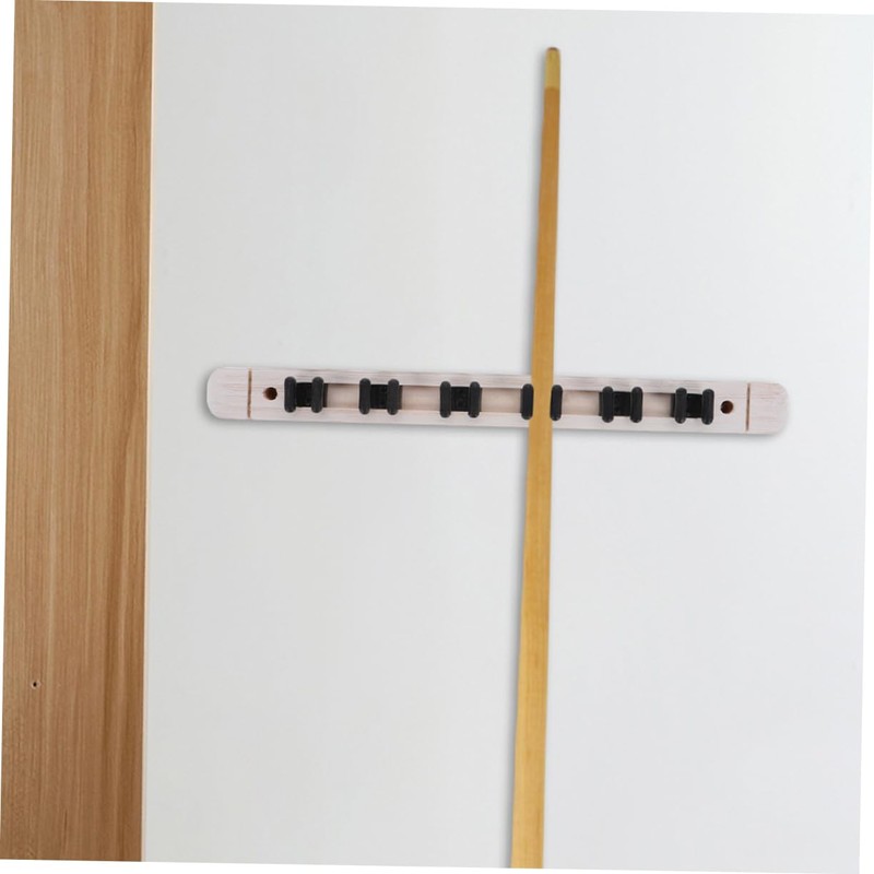 KOMBIUDA 6 Slot Wall Mounted Pool Rack Solid Wood Billiard
