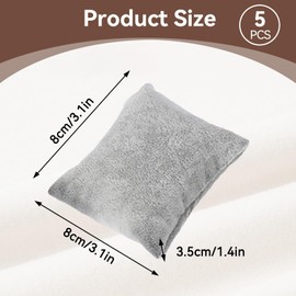 Cyrank 5Pcs Bracelet Pillow Display, Velvet Jewelry Display Pillow Watch Display Pillow Bracelet Cushion Watch Cushion Small Bangle Cushion for Shows(Grey)