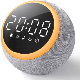 Dreamegg White Noise Machine for Adults & Light Sleepers, Sound Machine Alarm Clock & Night Light, 25 Soothing Sounds, 7 Wake-Up Tones, Dimmable Display, White Pink Brown Noise for Sleep Relaxation