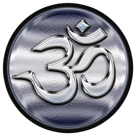 StickerSector REFLECTIVE Om "Chrome" Circle Sticker  LS303-REF