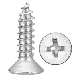 METALLIXITY Countersunk Phillips Wood Screw (#8x5/8) 20Pcs, 304 Stainless Steel Coarse Thread Phillips Drive Flat Head Wood Screws - for Furniture Installation Repair, Silver