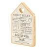 Toilet Rules Plaque Wooden Sign Shape Rustic Shabby Chic Gift