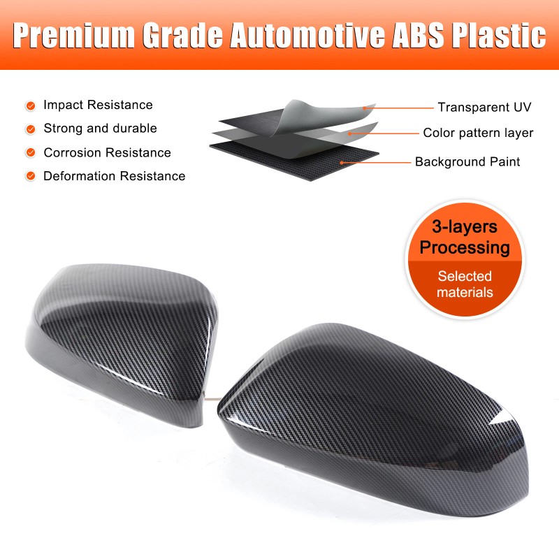 car-attention Carbon Fiber Style Rear View Mirror Outside Cover Cap