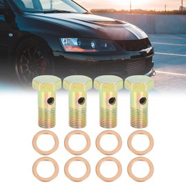 MACHSWON Car 4 Sets M12x1.25mm Metric Thread Banjo Bolts Fitting with M12 Washers Brake Adapter