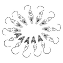 PHITUODA 50 Pack Stainless Steel S Hooks Curtain Clips, Hanging Hangers Party Lights Clips, 2.4 Inch Silver Art Craft Display for Home Decor/Party Planners/Garden