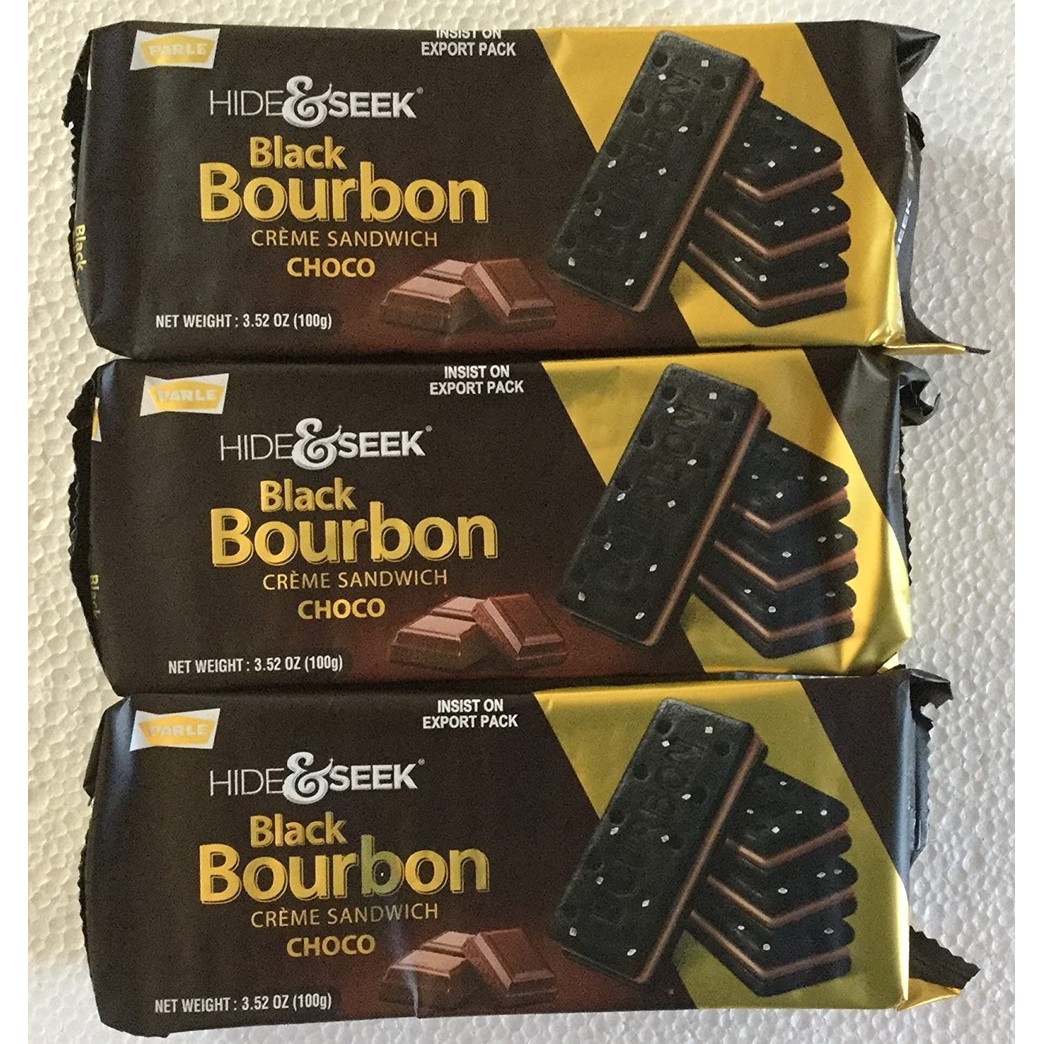 Parle Hide & Seek Black Bourbon Choco Creme Sandwich - 100 Grams (Pack of 3)