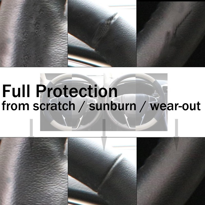 SEG Direct Car Steering Wheel Cover Universal Standard Size 14.5-15
