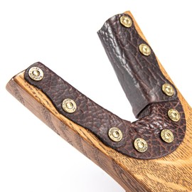 Chuck's Woodbarn Boot Jack Puller - Solid Oak & Bison Leather Beefcake Extra Grip Boot Remover for Cowboy Boots | Premium Boot Remover | Durable Shoe Jack - (Bullet Shells)