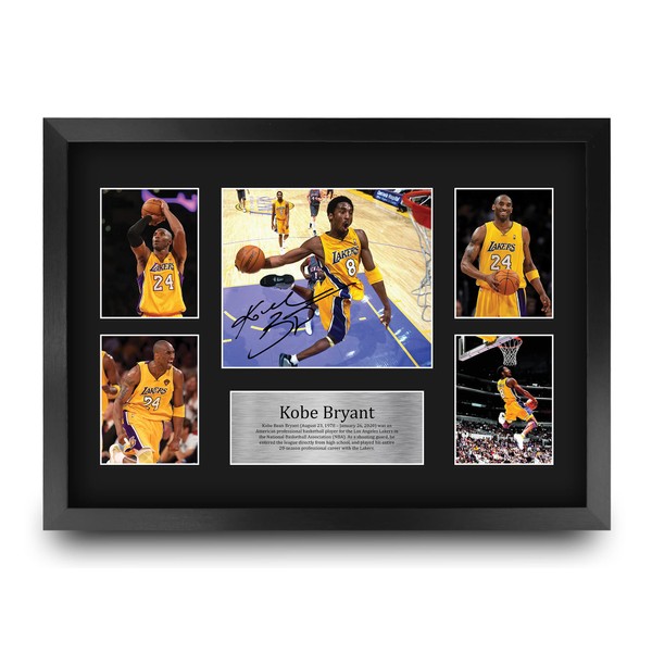 HWC Trading A3 FR Kobe Bryant Gift Large Framed A3 Printed Autograph Los Angeles Lakers Gifts Photo Display Signed