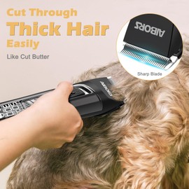 AIBORS Dog Clippers Low Noise, 5-Speed Quiet Dog Grooming Kit High Power Rechargeable Cordless Electric Pet Hair Clippers Trimmer Shaver for Small and Large Dogs Cats