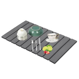 Stone Drying Mat for Kitchen Counter, Collapsible Dish Drying Mat, Fast Drying Diatomaceous Earth Dish Drying Mats, Water Absorbent Diatomite Kitchen Mat