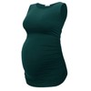 Smallshow Women's Maternity Tank Tops Sleeveless Ruched Pregnancy Clothes Black-Deep