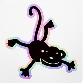 Holographic Decal Stickers of Hanging Monkey Premium Waterproof Vinyl Decal Stickers for Laptop Phone Accessory Helmet Car Window Mug Tuber Cup Door Wall Decoration ANDVER377687bHO