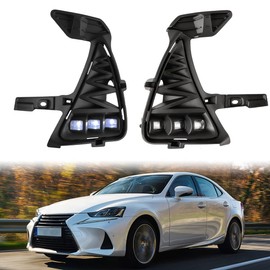 Nixon Offroad Fog Lights for Lexus IS200t IS300 IS350 2017-2019, Black, LED, Clear Lens, Weatherproof, 1 Pair (Left & Right), Fog Light Assembly Replacement