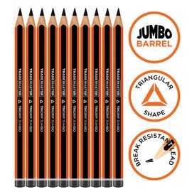 TRADEMASTER Carpenters Pencils Pack of 10 | Builders Pencil with TriGrip Jumbo Barrel - Construction Pencils Having Hard Lead for Marking Wood, Brick, Concrete & Plasterboard | Work Pencil for Builder