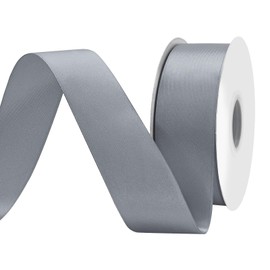 BVIEAKD 40mm Wide 45m Double Face Silver Satin Ribbon Fabric Ribbon for Gift Wrapping Very Suitable for Weddings Decoration Bouquet Balloons Arts Craft Sewing Hair Bow Invitation