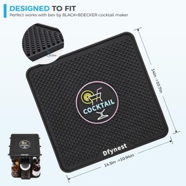 Dfynet Bar Mat Compatible with BEV by Black+Decker Cocktail Maker,Dishwasher Safe, Colorful