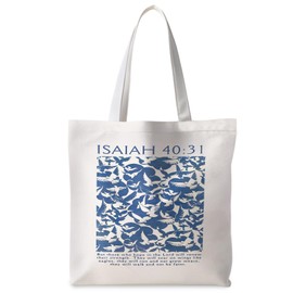 ignytiger Christian Tote Bag, Isaiah 40:31 Eagles Christian Canvas Tote Bags For Women, Religious Christian Gifts For Women, Bible Verse Gifts, Reusable Grocery Bags Shopping Bags