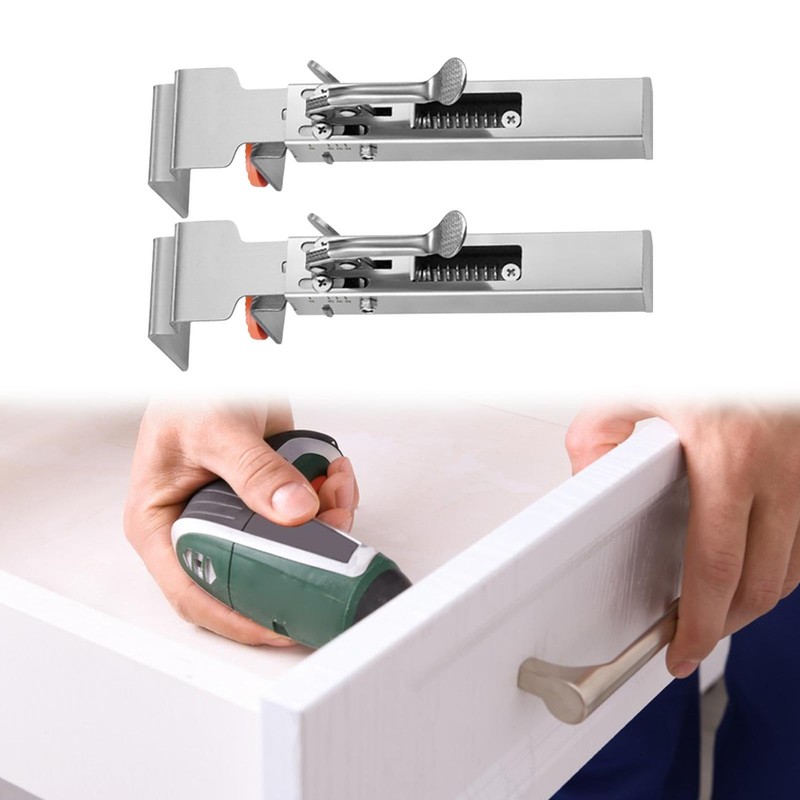 Generic 2x Adjustable Drawer Fixing Clamps Kit, Cabinet Installation Clamp