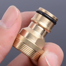 SHULLIN 4pcs Brass Tap Connector Hose Connection Tap Universal Tap Connector Hose Adapter for Garden Kitchen Internal Thread 22 mm Male Thread 24 mm