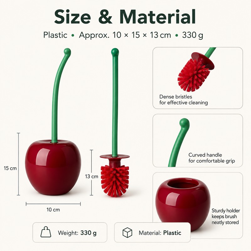Cherry Shape Toilet Brush with Holder for Bathroom Cleaning –