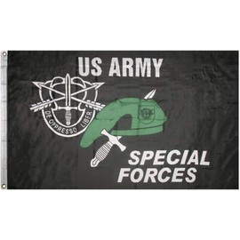 Trade Winds 3x5 Black US Army Special Forces Flag 3'x5' Banner Grommets Fade Resistant Fade Resistant Premium