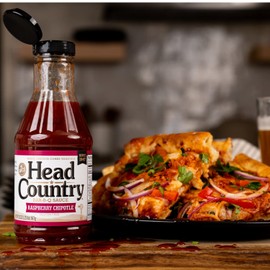Head Country Bar-B-Q Sauce, Raspberry Chipotle | Soy Free, Gluten Free Barbecue Sauce With No Added Preservatives | Sweet & Smoky Championship BBQ Sauce For Chicken, Pork & More | 20 Ounce, Pack of 6