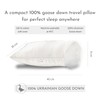 SnooozeGo 100% Goose Down Mini Travel Pillow for Women &
