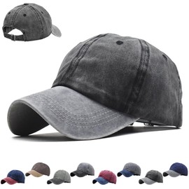 CWENDANER Baseball Cap Outdoor Baseball Cap Adjustable Adult Hat Sport Cool Fashion Baseball Cap, Front grey, back black, 54-60