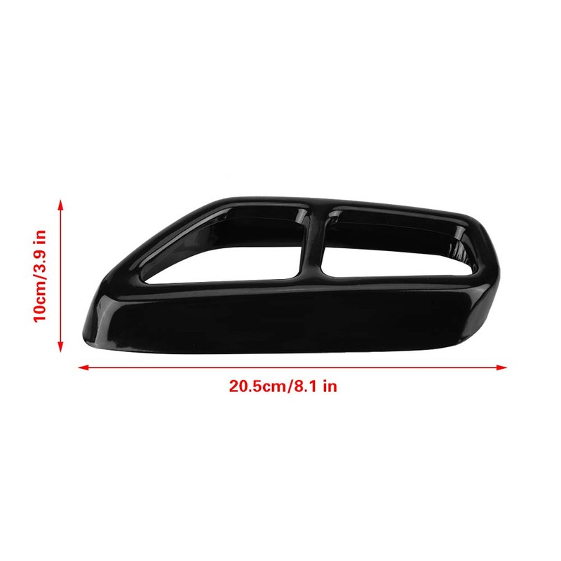 Tailpipe Cover, 2-Piece Car Stainless Steel Black Exhaust Tailpipe End
