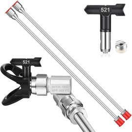 Lanties 5 Pieces Airless Paint Sprayer Gun Tip Extension Pole Rod Set for Airless Spray Gun Painting with Swivel Joint Reversible Spray Tips and Nozzle Tip Guard Protector (39 Inches)