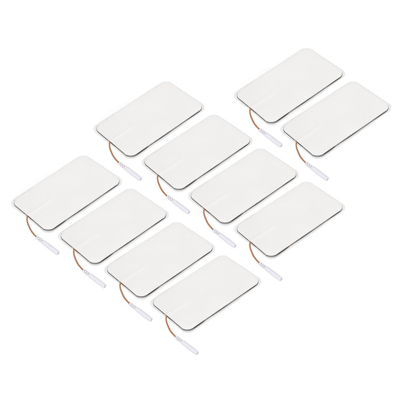 10Pcs TENS Unit Replacement Pads Rectangular Reusable Electrode Patches for