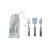Bloomingville, Natural/Black 3-Piece Stainless Steel and Mango Wood Cheese Servers,