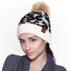C.C Exclusives Soft Beanie hat with Leopard Pattern and Fur