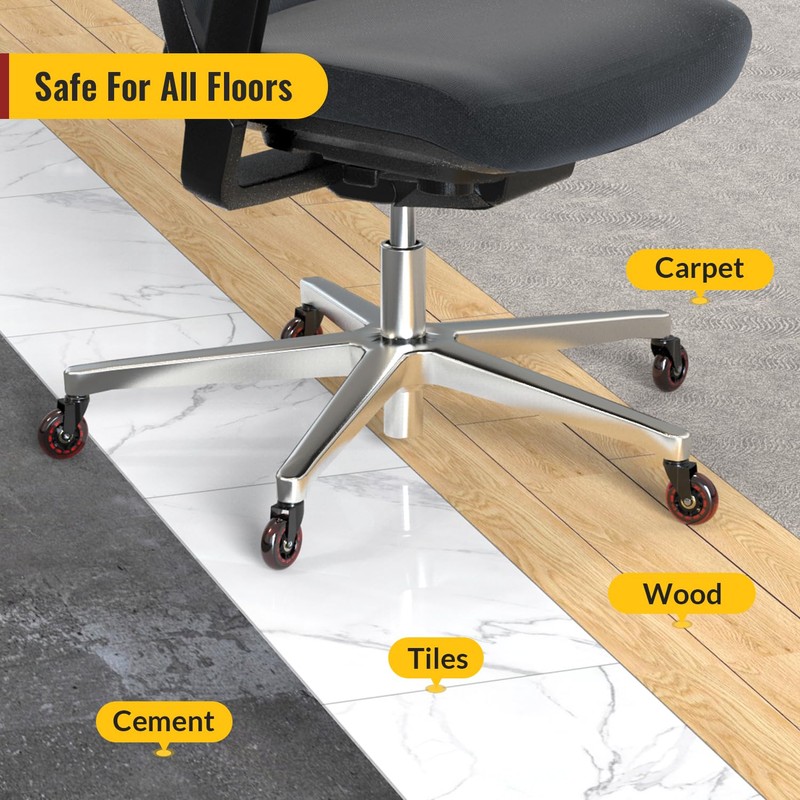 HOLKIE Gaming Chair Wheels - Silent Roller Blade Casters for