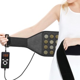 UTK Far Infrared Heating Pads for Back, Heating Pad with 20 Natural Jade Stones, Heated Waist Belt Wrap for Lumbar, Abdominal, Lower Back, Heating Fast, Auto Shut Off, Smart Controller, 55'' Large Size Heat Pad