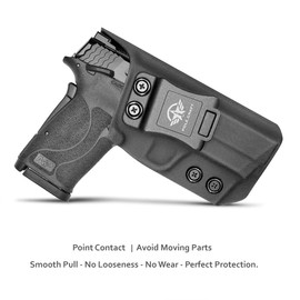 M&P Shield EZ Holster IWB Kydex Holster Fit: Smith & Wesson M&P 9mm Shield EZ & S&W M&P 9 Shield EZ M2.0 Pistol- Inside Waistband - Adj. Cant Retention - Cover Mag-Buttom (Black, Right)
