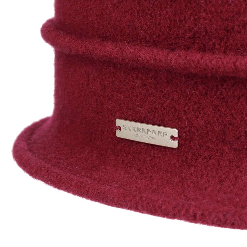 Seeberger Women's Cloche Wool Hat with Appliqué Floreale Pattern One