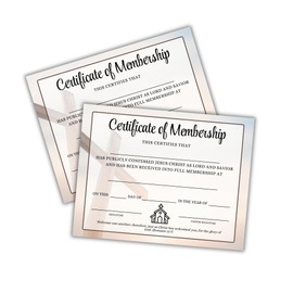 Church Membership Certificate 30pk 8.5x11” Brow Cross for New Members Welcome Folder Information Class Booklet Record Modern
