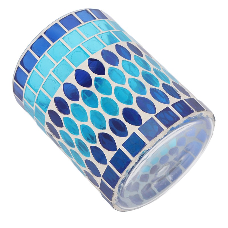 Mosaic Votive Candle Holder Handcrafted Glass Tea Light Holder for