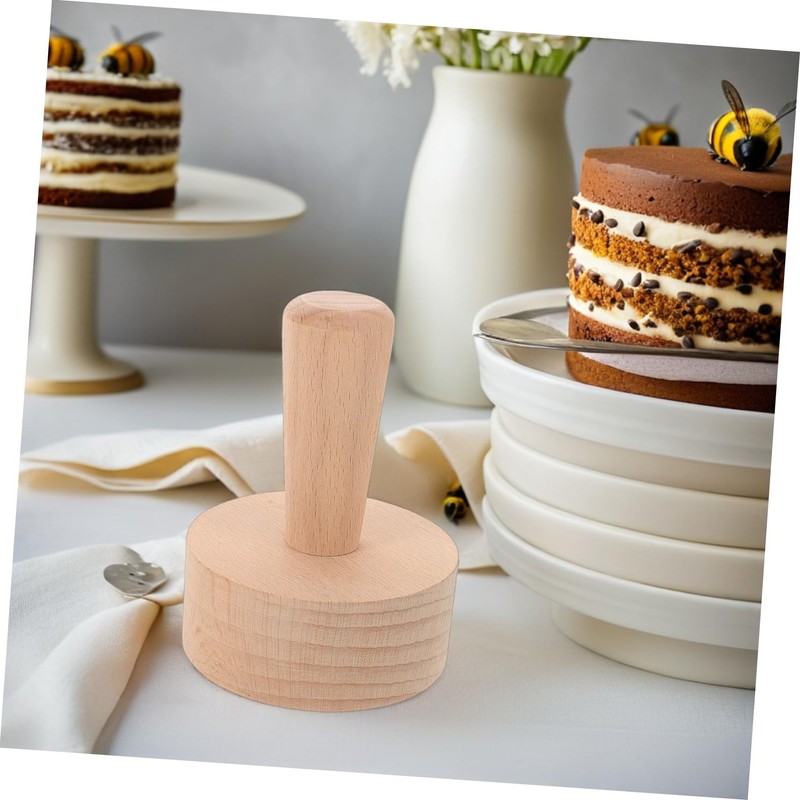 FUNOMOCYA Tart Press Tool: Wood Egg Tart Pastry Tamper Tool