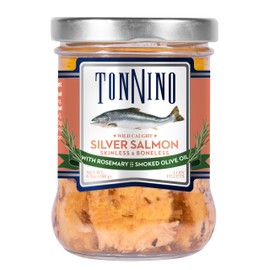 Tonnino Salmon Silver Fish – Rosemary in Smoked olive oil – Pack of 6 – Protein Snacks – Alternative to Tuna – Ready to Eat Meals