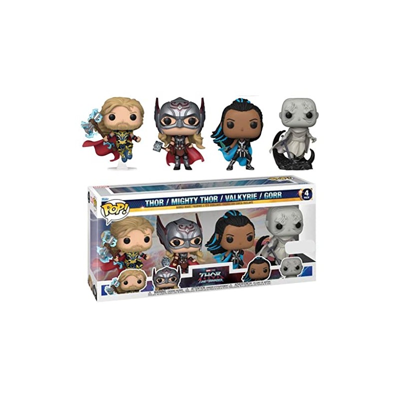 POP! 4 Pack Thor, Mighty Thor, Valkyrie, Gorr (Thor: Love